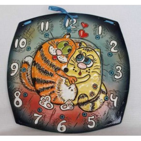 Сувенир часы два кота, 27*27 см. арт. нвп-21304