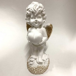 Статуэтка ангел амур с сердцем золото 25см арт.иа-9760з