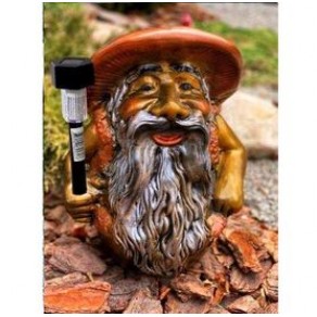 Фигура садовая Гном гриб боровик с фонарем (2) (Бронза Сад) арт.кбк-88824
