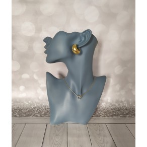 Подставка для украшений из полистоуна бюст женщины голубой 28см арт. ПЛ-12466