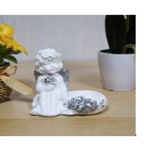 Статуэтка ангел мини подсвечник белый/серебро,арт.дс-1015-1ак