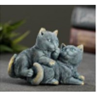 Статуэтка кошачья дружба, р.: 6х8х5 см, серо-голубой,арт.тда-91108