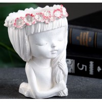 Кашпо девушка с косой,перламутр.11х8х8см.,арт.тда-92127
