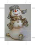 Статуэтка снеговичок маленький с подарками в руках 12 см. арт. нф-177