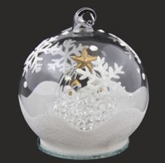 Декорация рождественская стеклянная круглая 8x9,4 см. арт. pboz-4428