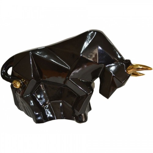 Копилка-оригами бык, черный с золотом арт.ккю-1031