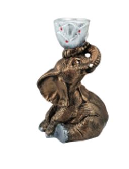 Фигура садовая слон с чашей бронза 30 см, арт. скл-4401