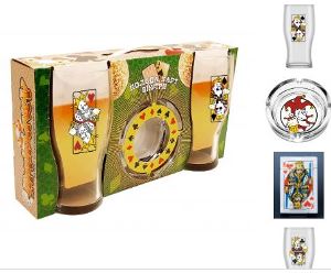 Набор подарочный азартный короли (2 бокала для пива+пепельница+колода карт),арт.дек-1219-д