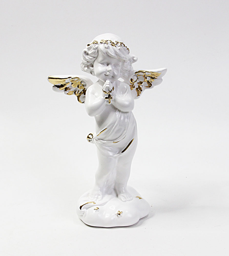 Статуэтка Ангел молящийся с крестиком золото ИА-10742