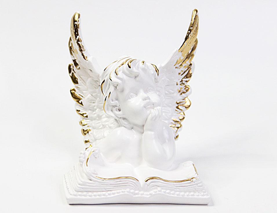 Статуэтка ангел с книгой (мал) золото, арт. иа-6830з, 17 см