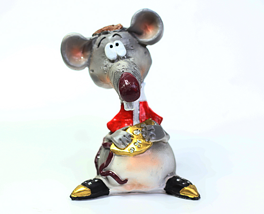 Статуэтка мышь с сыром (забавная) 21см. арт. f-406